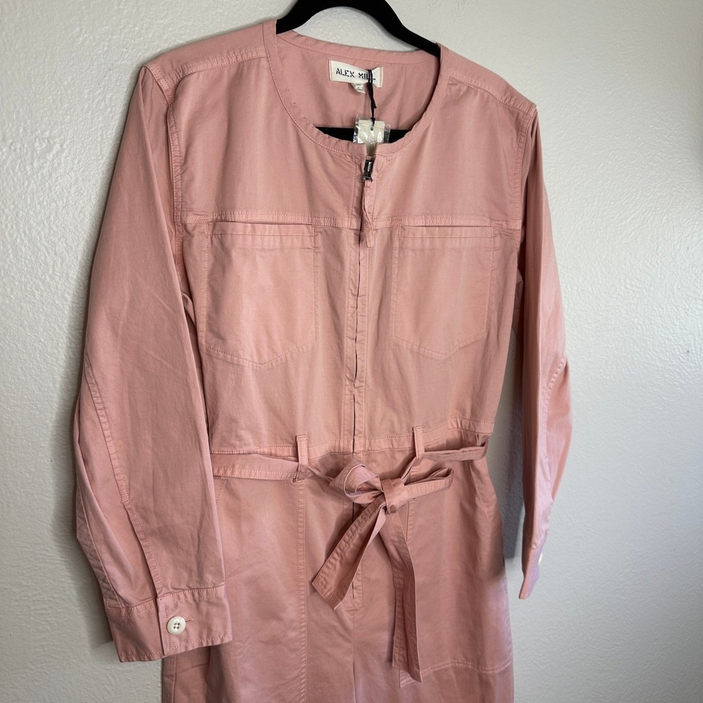 Alex Mill Jo Jumpsuit Misty Rose Pink Cotton Twill Boiler Suit NWT Size Medium - Picture 5 of 7